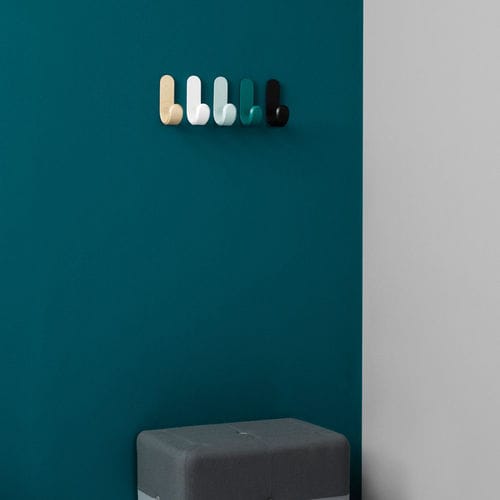 现代风格挂衣钩 - CURVE - Normann Copenhagen - 白蜡木 / 多头 / 烤漆