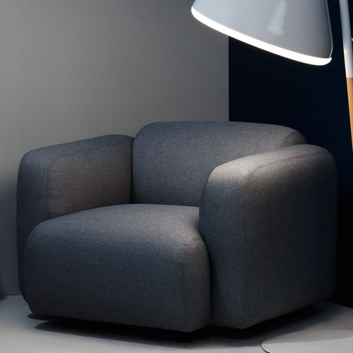 现代风格扶手椅 - SWELL - Normann Copenhagen - 布料 / 钢 / 灰色