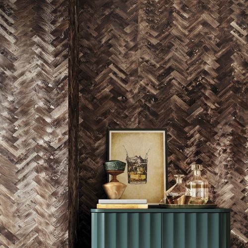 室内墙面材料 - Burled Chevron - Phillip Jeffries - 软木 / 木制贴皮 / 金属