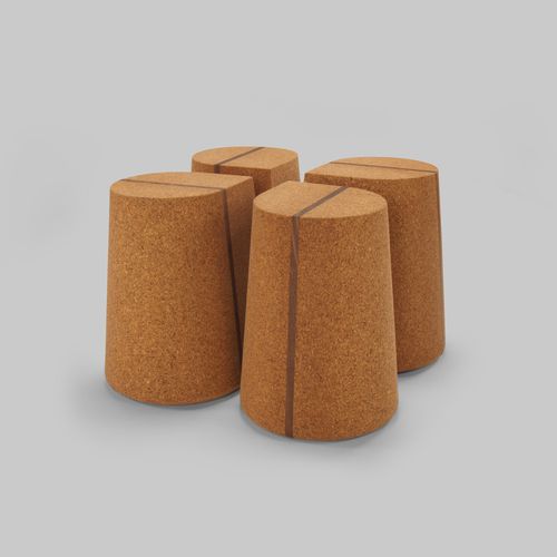 现代风格坐墩 - CORKDROP  - Skram Furniture - 软木 / 胡桃木 / 定制