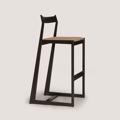 现代风格吧椅 - LINEGROUND #2  - Skram Furniture - 室内 / 皮质 / 山毛榉木桌脚