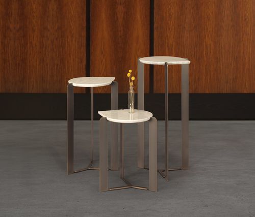 现代风格边桌 - DROP  - Skram Furniture - 大理石 / 金属桌脚 / 定制