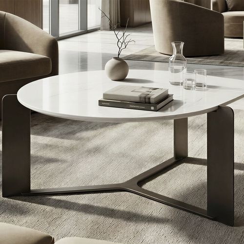 现代风格茶几 - DROP - Skram Furniture - 木质 / 金属桌脚 / 椭圆形
