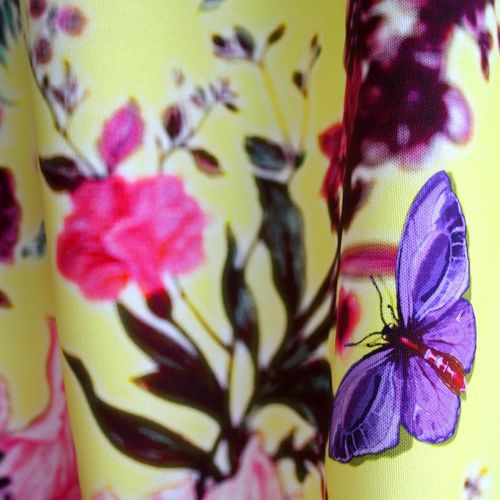 室内装饰面料 - BUTTERFLY BLURR - Timorous Beasties - 花朵图案 / 棉质