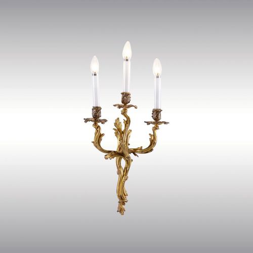 经典风格壁灯 - THREE ROCOCO 60008 - Woka Lamps Vienna - 室内 / 青铜 / 金色