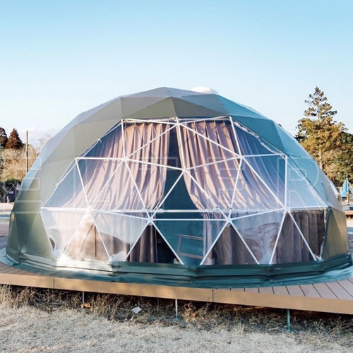 钢照明圆顶 - 7M GLAMPING DOME - Shelter Dome - 弯曲 / 带排烟口 / 透明
