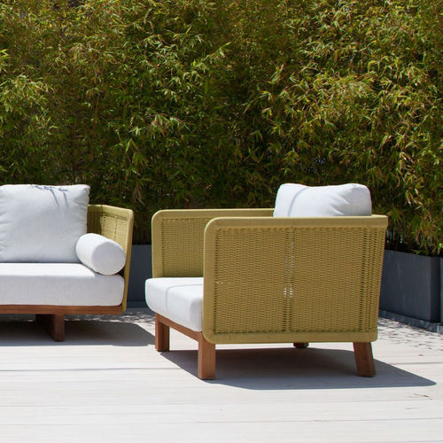 现代风格扶手椅 - ZEN  - G&G Italia Designer Furniture - 布料 / 柚木 / 绳编