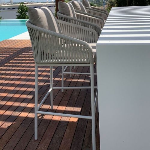 现代风格吧椅 - SIENNA - G&G Italia Designer Furniture - 户外 / 布料 / 铝座桌脚