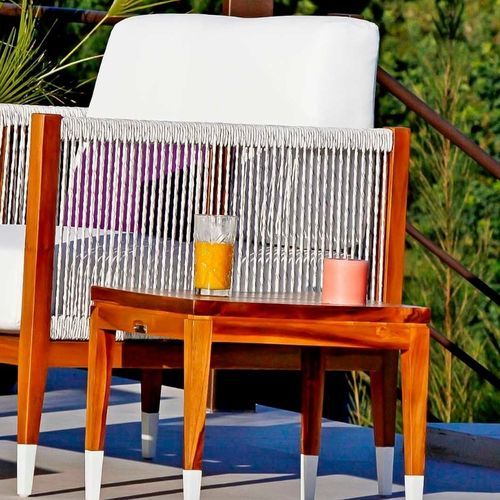 现代风格边桌 - AMALFI - G&G Italia Designer Furniture - 柚木 / 柚木桌脚 / 正方形