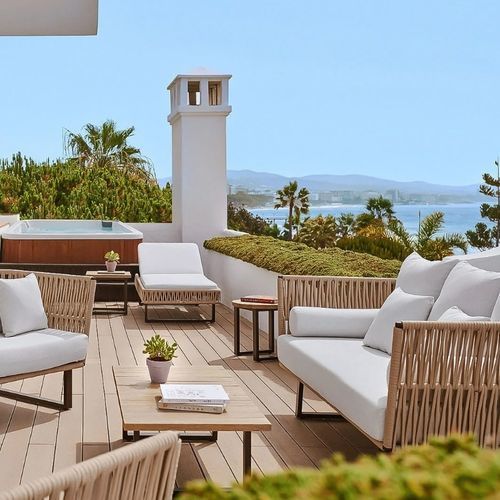 现代风格边桌 - SIENNA CANASTA - G&G Italia Designer Furniture - 铝制 / 聚氨酯发泡 / 柚木