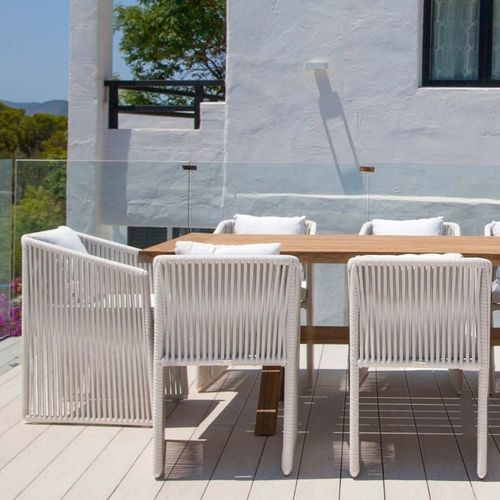 现代扶手椅 - INDAH - G&G Italia Designer Furniture - 聚氨酯发泡 / 防水面料 / 铝制