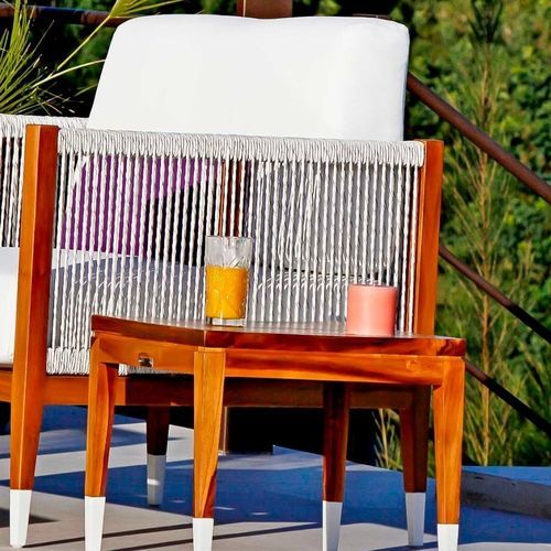 现代风格茶几 - AMALFI - G&G Italia Designer Furniture - 柚木 / 柚木桌脚 / 正方形