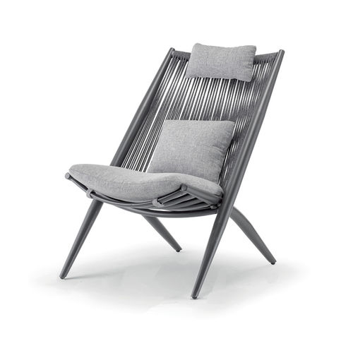 现代风格扶手椅 - BAHZA LOUNGE CHAIR - GRATTONI S.R.L. - 腈纶织物 / 铝制 / 绳编