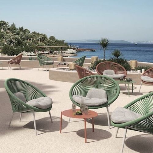 现代风格扶手椅 - NANCY LOUNGE CHAIR - GRATTONI S.R.L. - 布料 / 聚酯 / 铝制