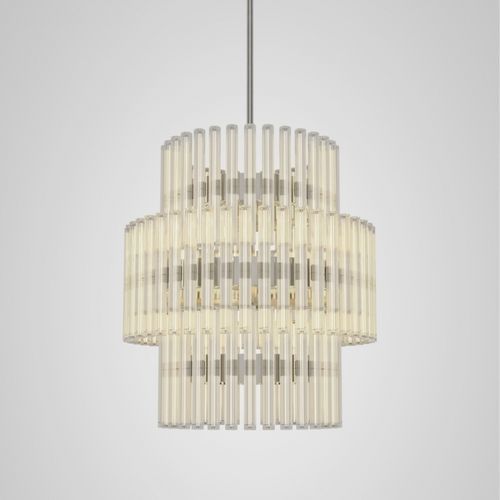 现代风格枝形吊灯 - AURORA 3 TIER LARGE - Lee Broom - 玻璃 / 抛光不锈钢 / 管状