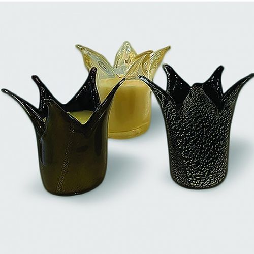 穆拉诺玻璃烛台 - Crown - Wave Murano Glass srl - 金质