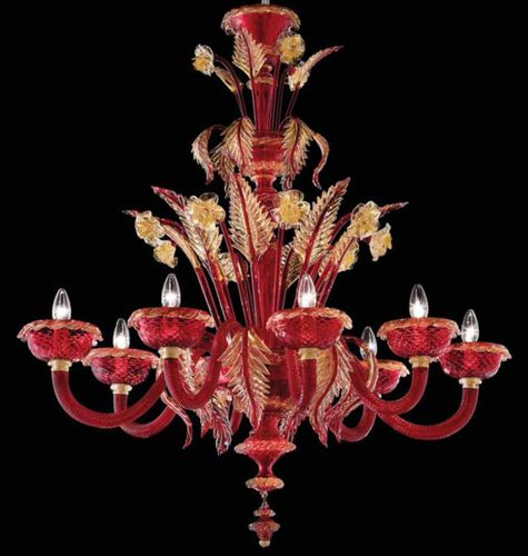 传统风格枝形吊灯 - LEHAR - Wave Murano Glass srl - 穆拉诺玻璃 / 吹制玻璃 / 三灯泡