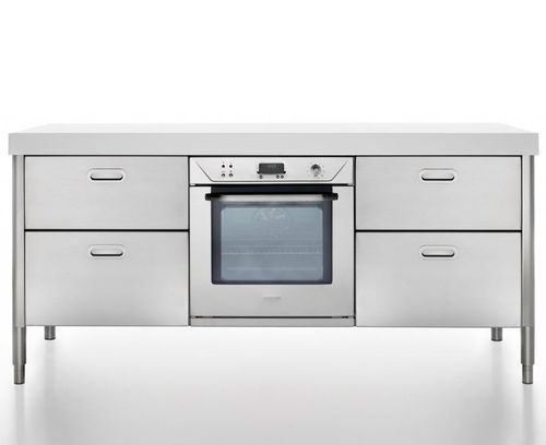 独立整体厨房组件 - 190C-C60+F60+C60/1 - ALPES-INOX - 独立式 / 带抽屉