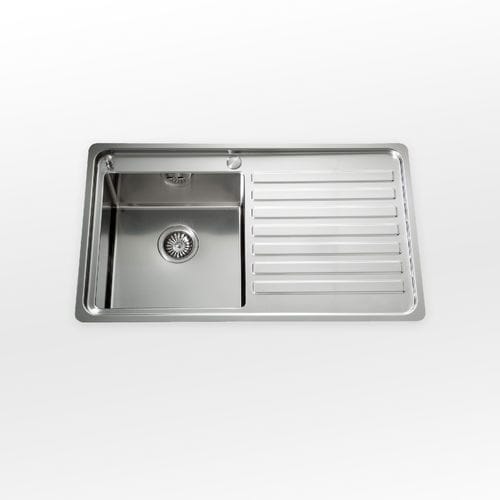单槽厨房水槽 - radius 12 flush LFRS 587/1V1S - ALPES-INOX - 带沥水架 / 不锈钢 / 整体式