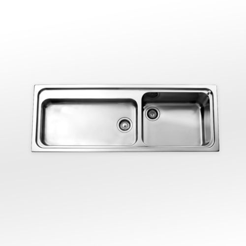 台面式厨房水槽 - radius 60 A5-5133 series - ALPES-INOX - 2 槽式 / 无排水板 / 不锈钢