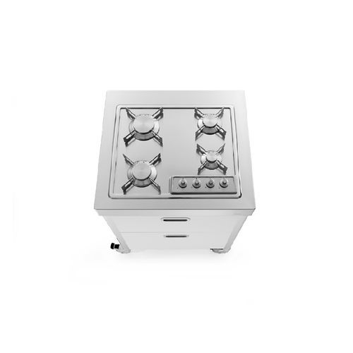 燃气灶台 - C70-C60-ruote/1 - ALPES-INOX - 4眼 / 嵌入式 / 带杠杆