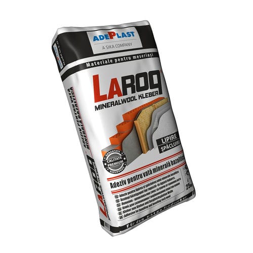 固结砂浆胶合剂 - LAROQ MINERALWOOL KLEBER  - AdePlast - 隔热板 / 聚合物 / 矿物