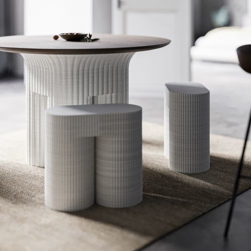 现代风格凳子 - GATHER - Model No. Furniture - 树脂 / 树脂桌脚 / 白色