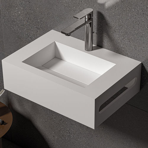 悬挂式台盆 - ARIEL - ZENON SMART SOLID SURFACE - 坚硬表面 / 带毛巾架 / 抗菌