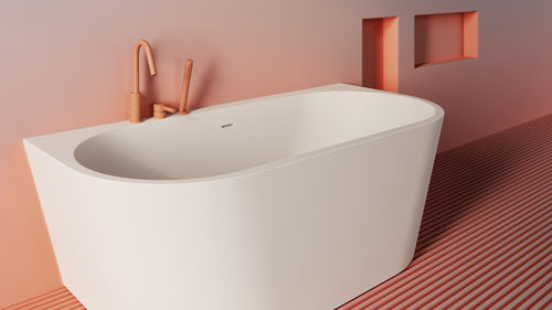 椭圆浴缸 - AIDAR MATE - ZENON SMART SOLID SURFACE - 靠墙 / 住宅用 / 丙烯塑料