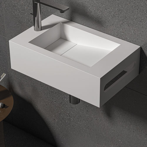悬挂式台盆 - UMBRIEL - ZENON SMART SOLID SURFACE - 坚硬表面 / 带毛巾架 / 抗菌