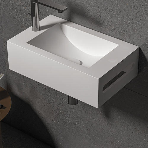 悬挂式台盆 - DIONE - ZENON SMART SOLID SURFACE - 坚硬表面 / 带毛巾架 / 抗菌
