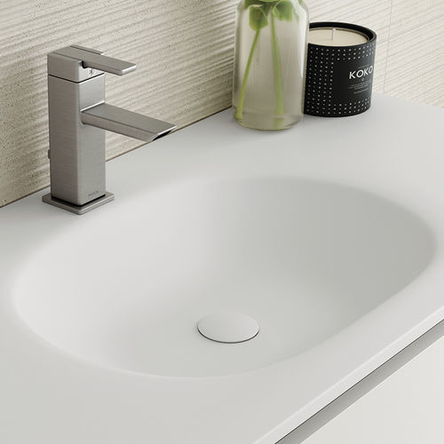 集成式台盆 - BRUSELAS SENO CURVO - ZENON SMART SOLID SURFACE - 坚硬表面 / 带台面 / 抗菌