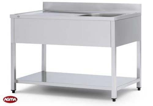 不锈钢厨房水槽柜 / 不锈钢 - AGMA ARREDO INOX PROFESSIONALE SRL A SOCIO UNICO - 猫脚 / 专业