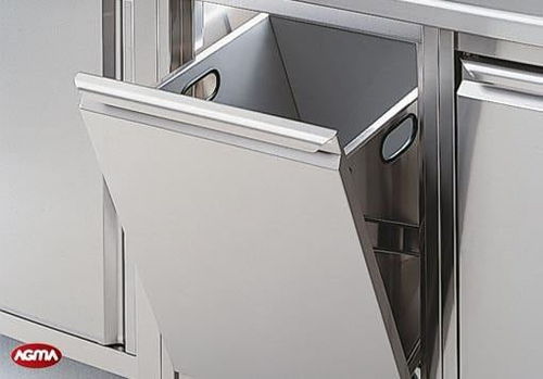 嵌入式垃圾桶 - AGMA ARREDO INOX PROFESSIONALE SRL A SOCIO UNICO - 不锈钢 / 带盖 / 室内