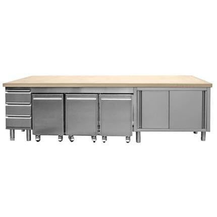 木质厨房台面 - AGMA ARREDO INOX PROFESSIONALE SRL A SOCIO UNICO - 花岗岩 / 不锈钢 / 商用