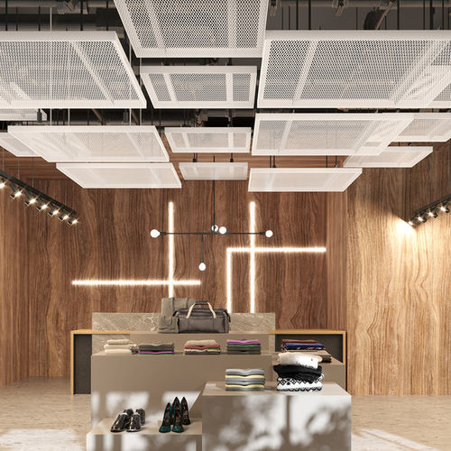 布料吊顶 - MESH Sonic MT - Knauf Ceiling Solutions - 板式 / 用于会议大厅 / 室内