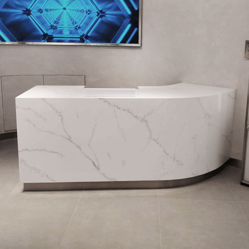 坚硬表面厨房台面 - CALACATTA HW6812 - Kaiping Fuliya Industrial Co., Ltd. - 用于接待区 / 白色 / 抛光