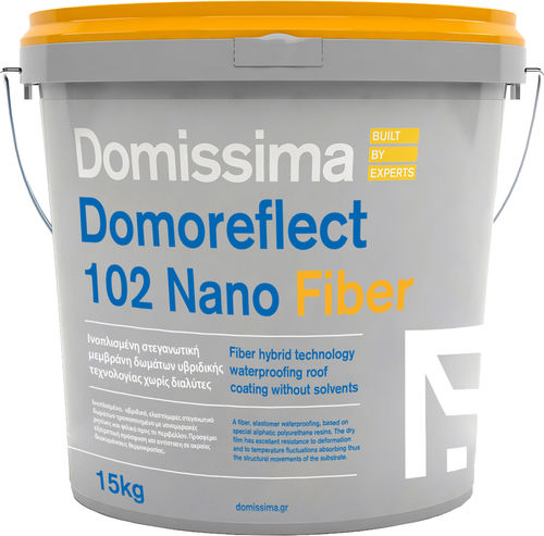 加固液体防水材料 - DOMOREFLECT 102 NANO FIBER - Domissima S.A. - 斜屋面 / 用于烟囱顶 / 板材