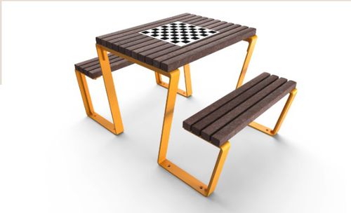 户外国际象棋桌 - PLAZA - Floema - 现代风格 / 再生塑料 / 金属