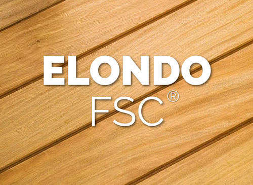 硬木露台地板条 - ELONDO - Exterpark - 仿木 / 凹凸 / 对夹式