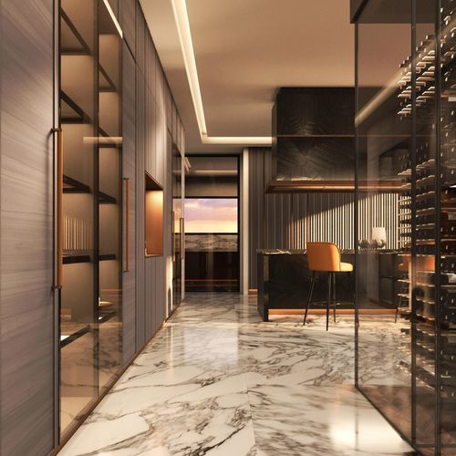 多温度葡萄酒柜 - Solferino Luxury DI-VINO - ARCARI ARREDAMENTI - 独立式 / 玻璃 / 玻璃门