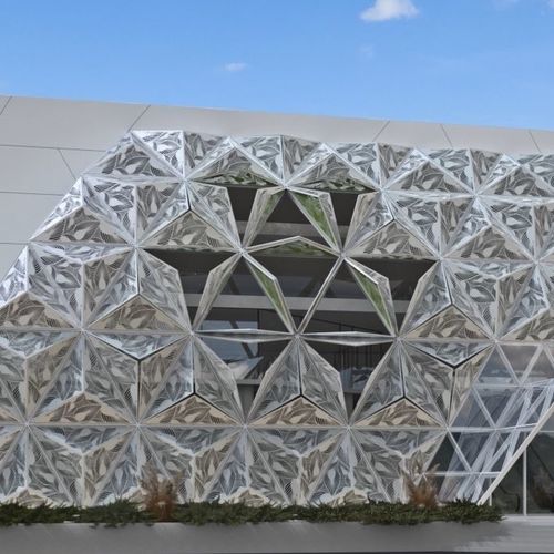 带铰链建筑遮阳板 - Motion 10100 - MOTION FACADES - GRP / 铝制 / 带孔薄钢板