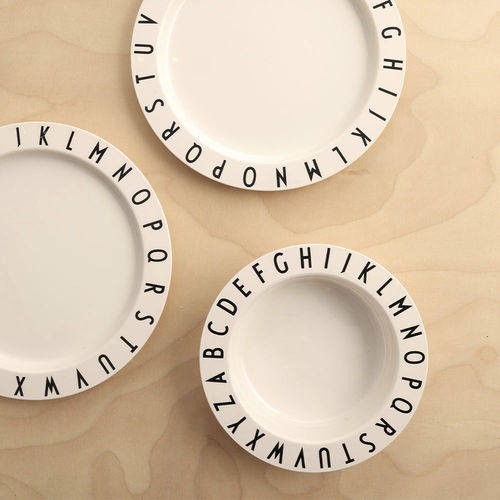 圆形盘子 - Eat & Learn set - DESIGN LETTERS ApS - 塑料 / 图案 / 白色