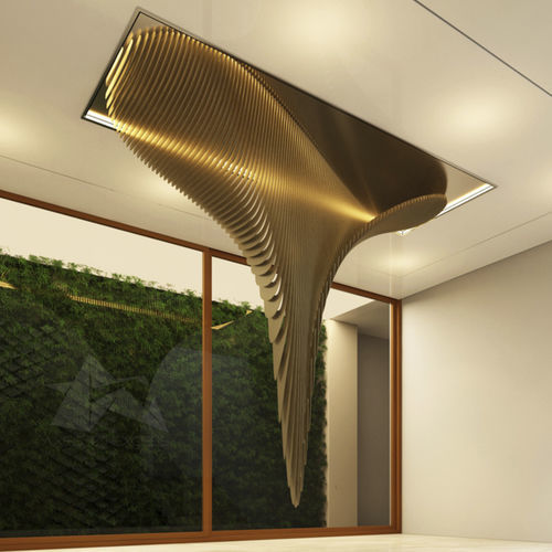 钢雕塑 - SKY DROP  (sculpture) - Axes in Excess - 吊顶 / 商用 / 金色