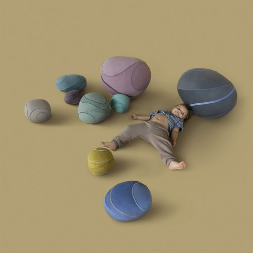 现代风格坐墩 - KIDSET LUNA - Katsu Stones - 羊毛 / 圆形 / 手工