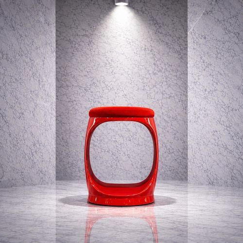 现代风格凳子 - SIGNET RING B10010 - Softicated - 丝绒 / 聚丙烯桌脚 / 布艺