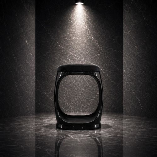现代风格凳子 - SIGNET RING B10008 - Softicated - 丝绒 / 聚丙烯桌脚 / 布艺