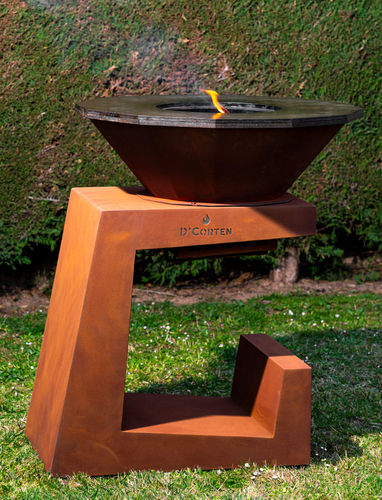 燃木烧烤架 - Bonfire One - D' Corten - 独立式 / 山毛榉木 / 特种钢