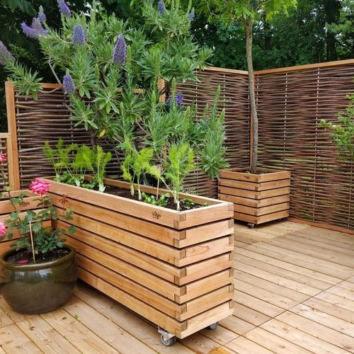 落叶松木花坛 - Gartenfrosch GmbH - 油浸木材 / 长方形 / 正方形