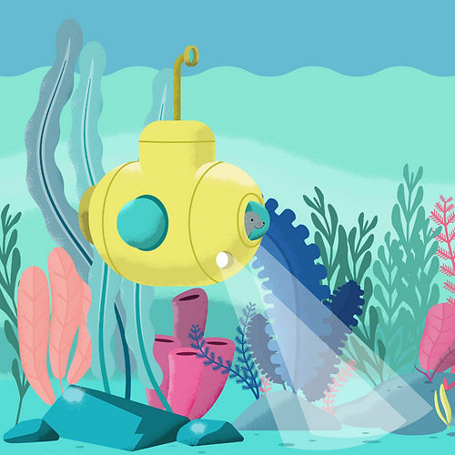 交互墙纸 - DEEP SEA WALL ART  - Play 9 Studios - 现代风格 / 印花 / 自然图案